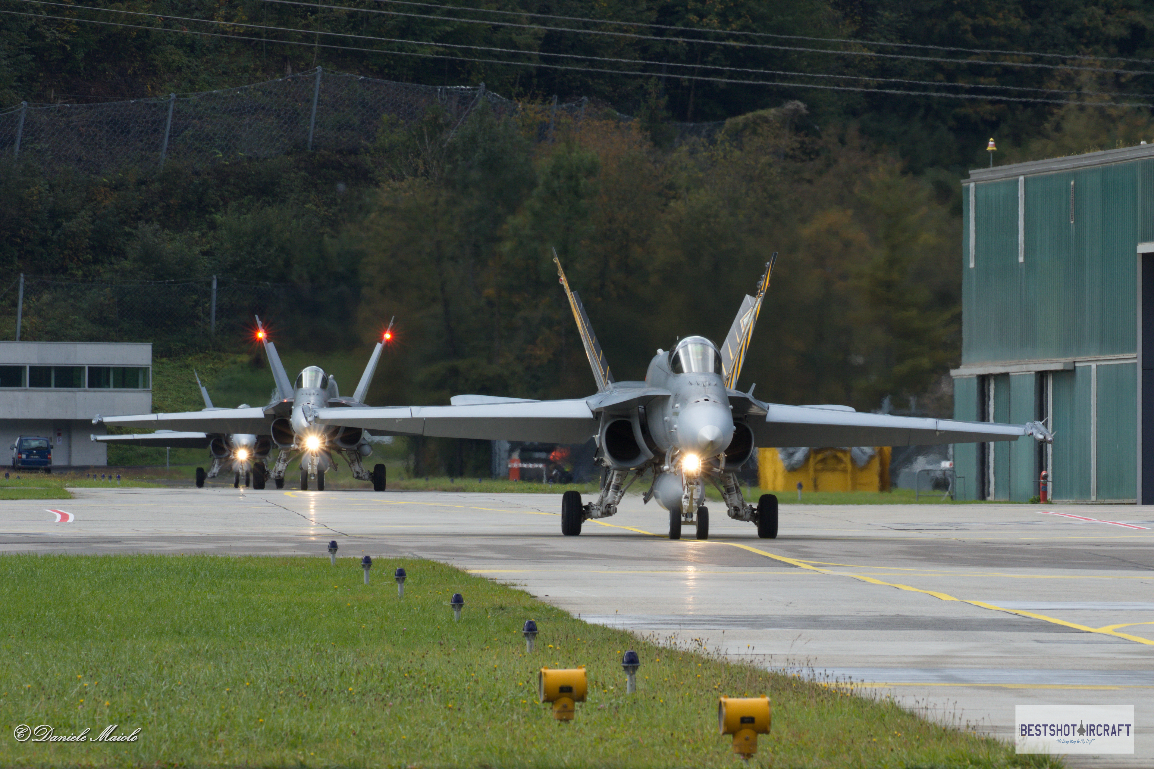 Swiss Hornets taxiing before take off